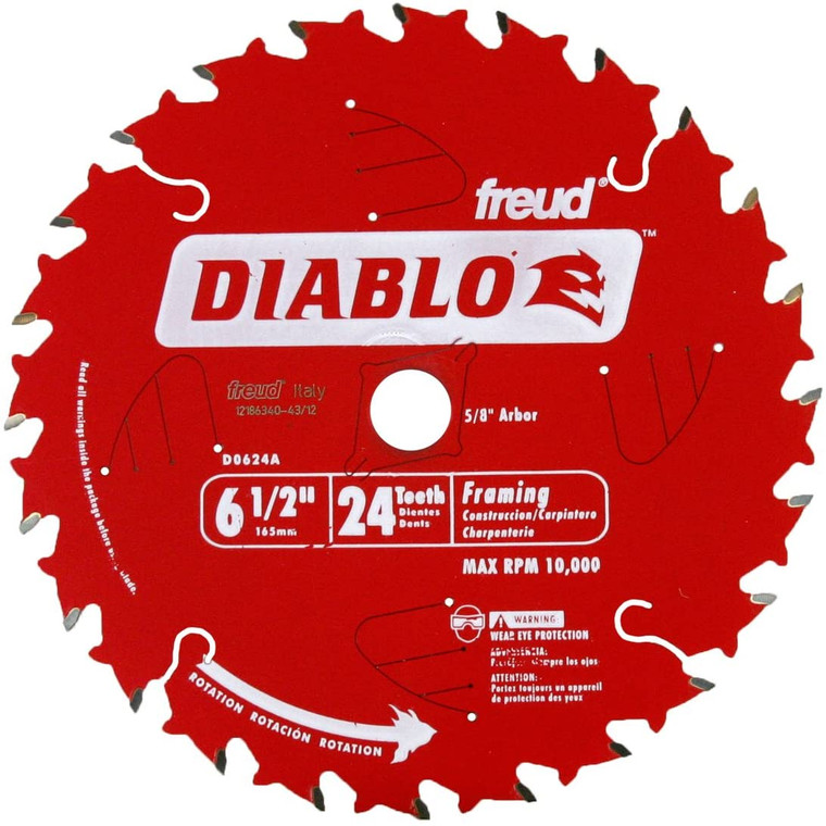 Diablo D0624A 6-1/2" x 24-Teeth Framing Saw Blade for Wood