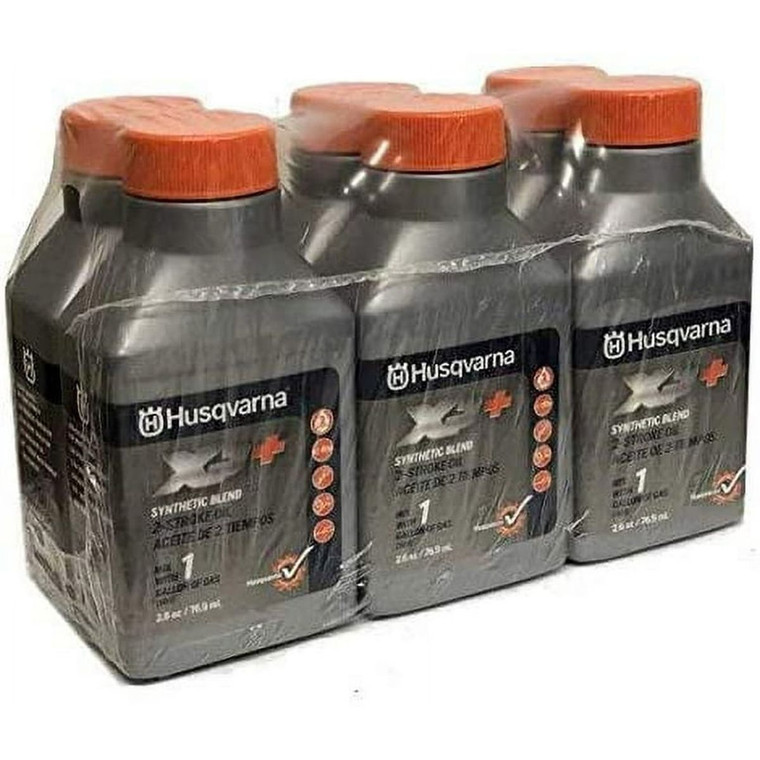 Husqvarna 6 Pack of XP+ 2 Stroke Oil 2.6 oz bottles For 1 Gallon Mix - 593152301-6PK