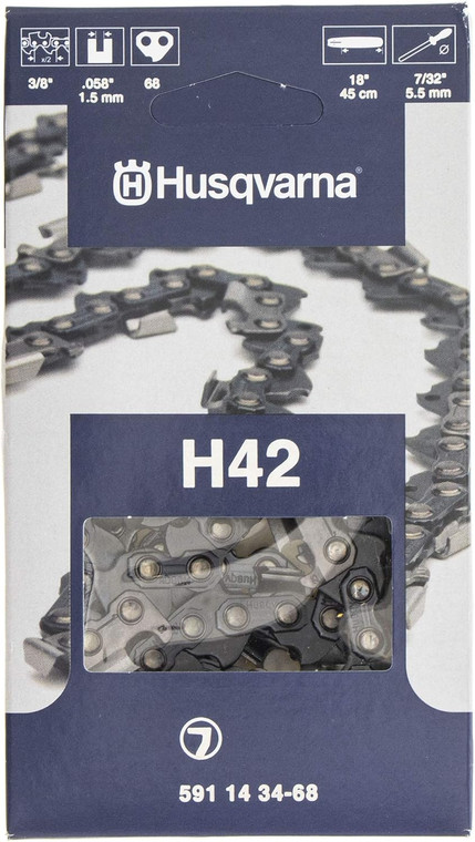 Husqvarna 18" H42 3/8", .058" Gauge, 68DL Cutting Chain - 591143468