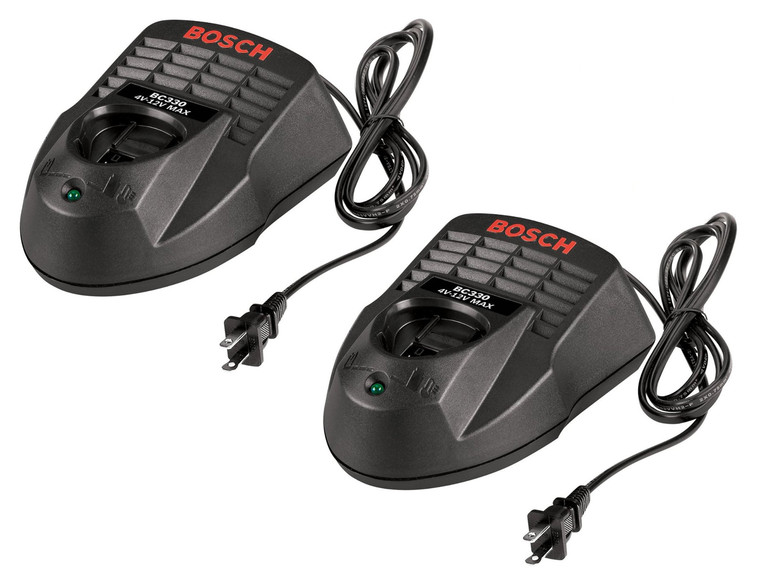 Bosch BC330 (2 Pack) 12-volt Lithium-Ion Genuine OEM Replacement Charger
