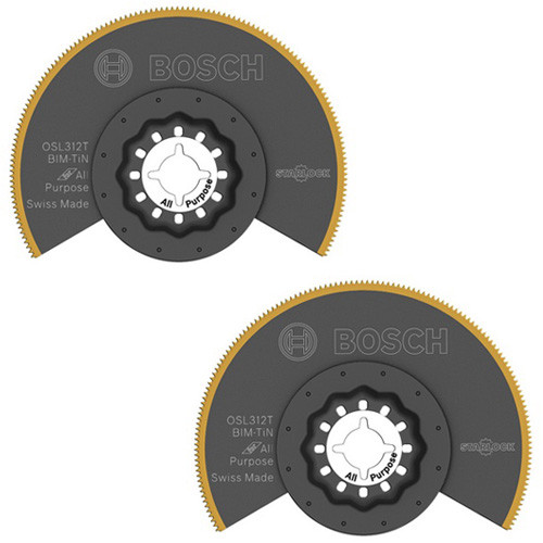 Bosch 2 Pack 3-1/2 Inch Starlock Multi Tool Titanium Saw Blades - OSL312T-2PK
