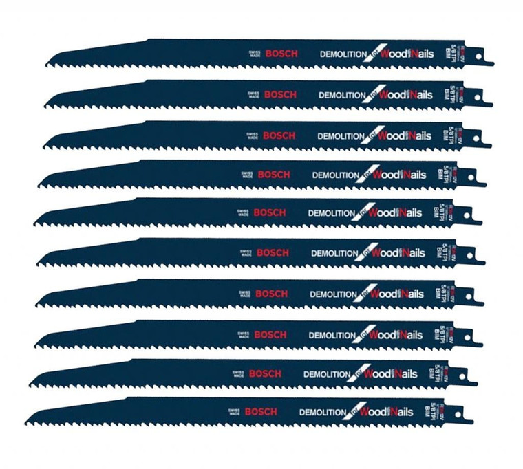 Bosch 10 Pack of Genuine OEM Replacement Reciprocating Saw Blades # RDN12VB-10pk