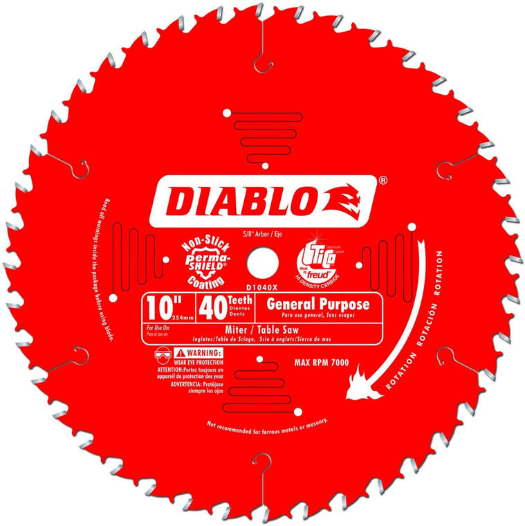 Diablo Genuine 10in x 40 Tooth General Purpose Saw Blade # D1040X