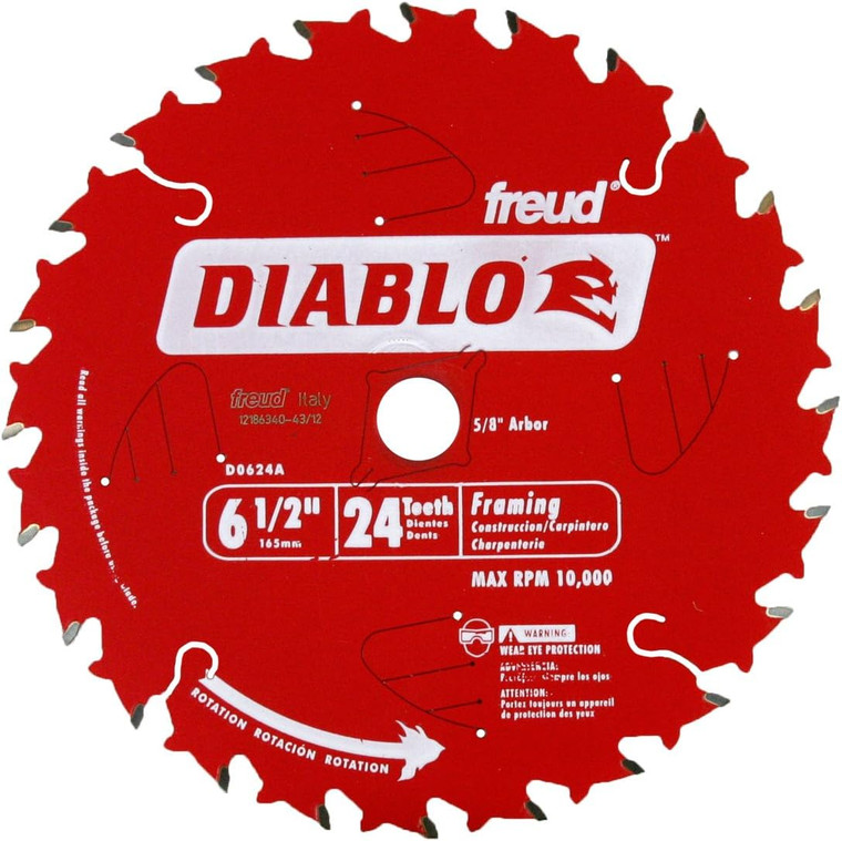 Diablo Genuine 6-1/2" X 24T Framing Circular Saw Blade # D0624AX