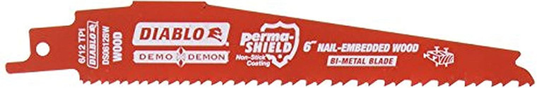 Diablo 25 Pack of 6in Bi‑Metal Recip Blade for Nail Embedded Wood # DS0612BW25