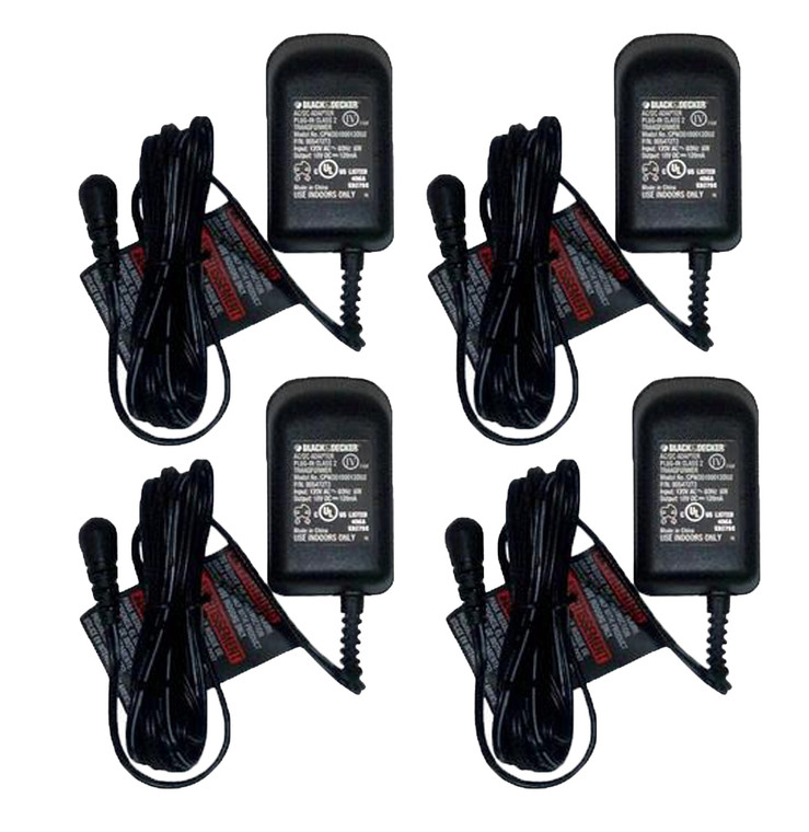 Black and Decker 4 Pack Of Genuine OEM Replacement Chargers # 90593304-4PK