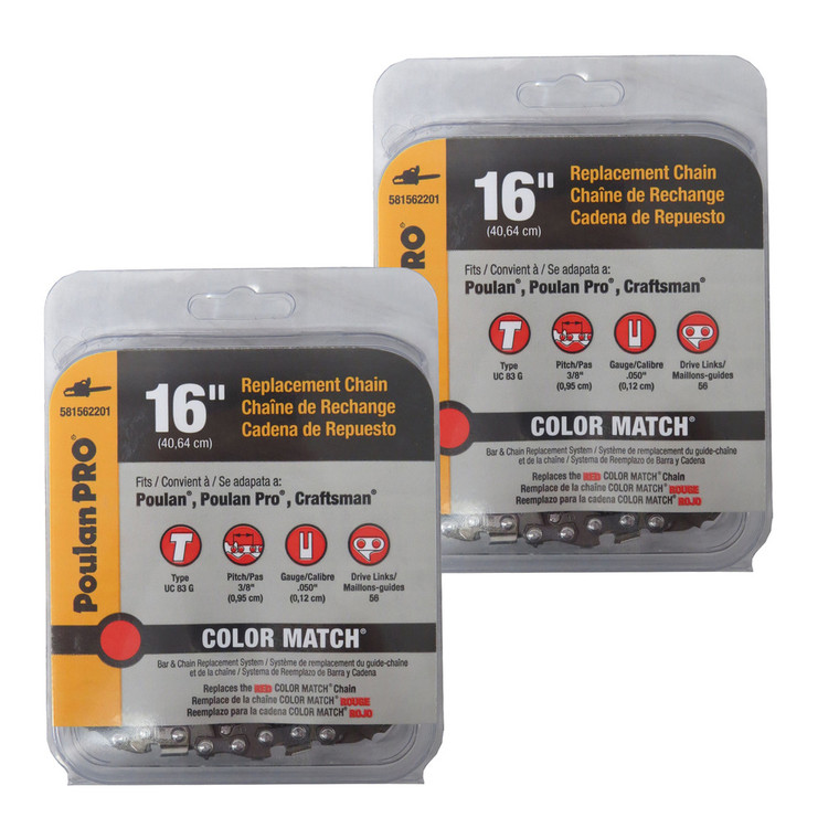 Poulan Chainsaw 2 Pack Cutting Chain 56DL - 581562201-2PK