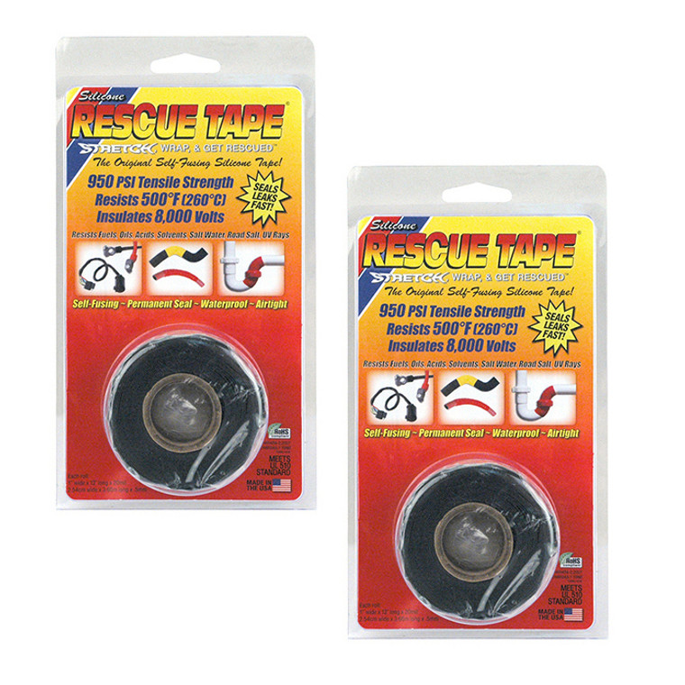 Rotary 2 Pack of Replacement Black SIlicone Rescue Tape # 14737-2PK