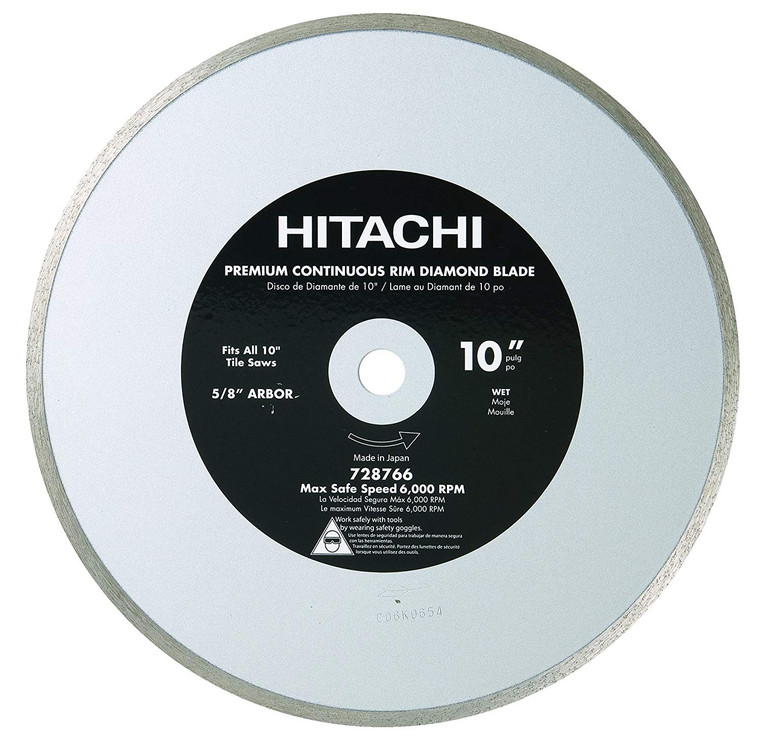 Hitachi Genuine OEM 10in Wet and Dry Tile Diamond Blade - 728766