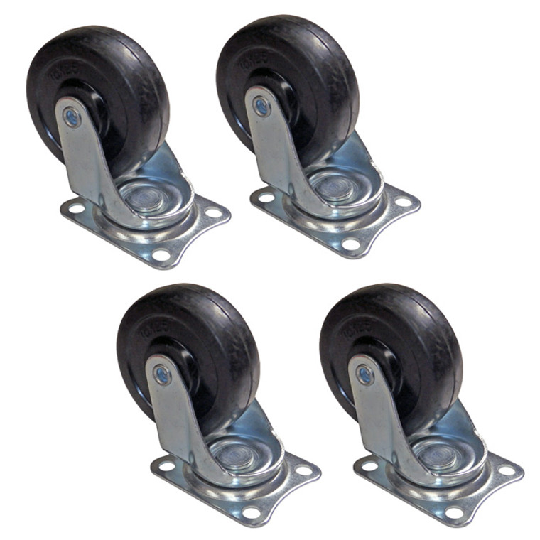 Set of 4 Rubber Wheels for Rolling Wire Racks