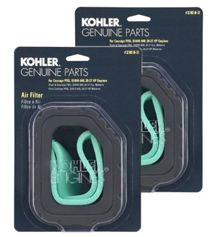 Kohler (2 Pack) 32 883 06-S1 Engine Air Filter W/Pre-Cleaner