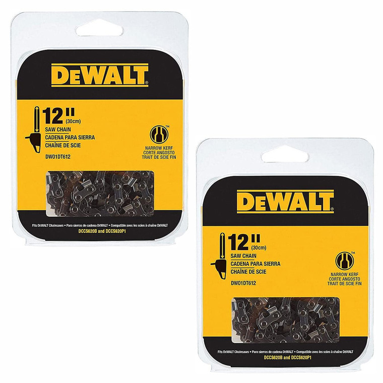 DeWalt 2 Pack of Genuine OEM Replacement Cutting Chains - DWO1DT612-2PK