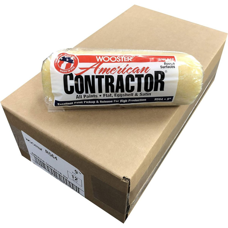 Wooster 9" American Contractor 3/4" Nap 12-Pack Roller Cover - R564-9-12PK - view 3