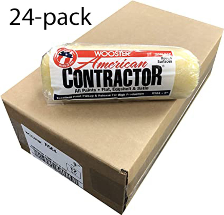 Wooster Genuine 9" American Contractor 3/4" Nap 24-Pack Roller Cover # R564-9-24PK