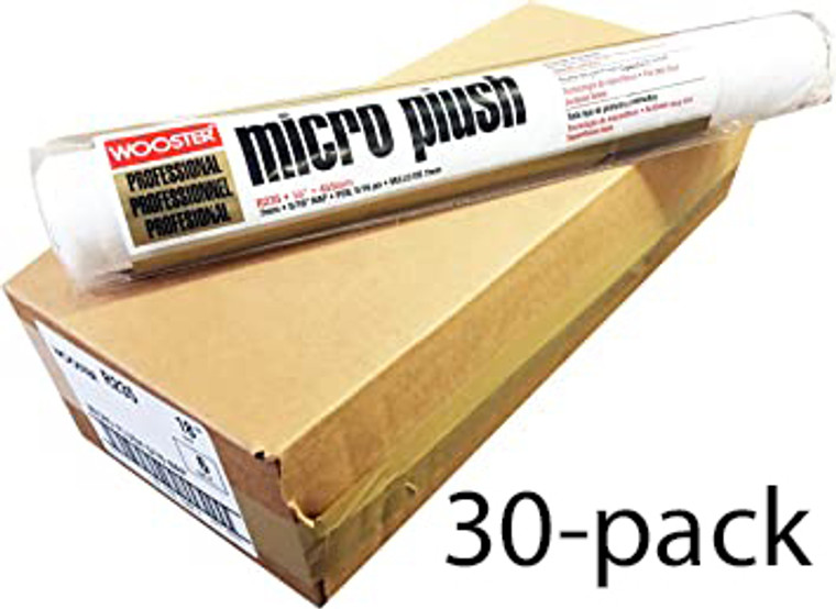 Wooster Genuine 18" Micro Plush 5/16" Nap Roller Cover 30-Pack # R235-18-30PK