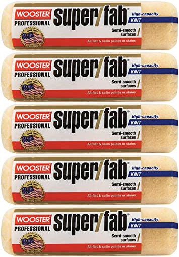 Wooster Genuine 9" Super/Fab 1/2" Nap Roller Cover 5-Pack, R240-9-5PK