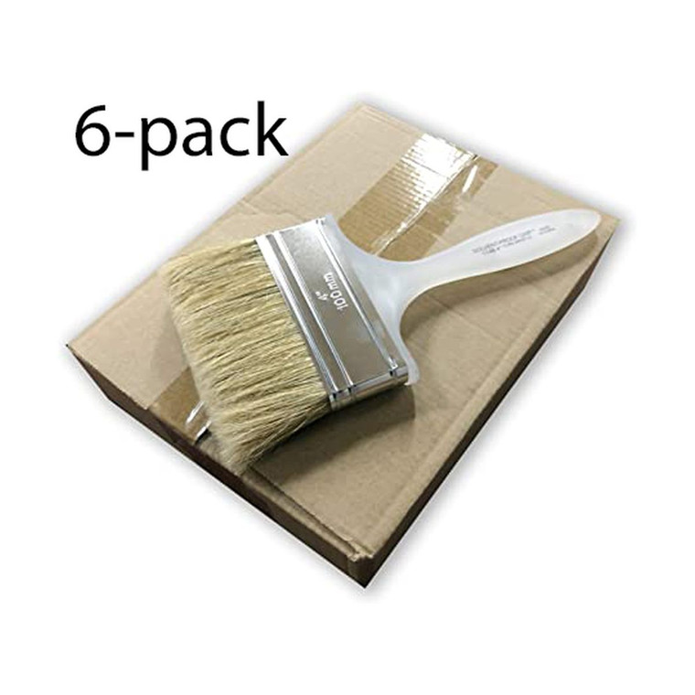 Wooster Genuine 4" Solvent-Proof Chip Extra-Thick Paintbrush 6-Pack, 1148-4-6PK