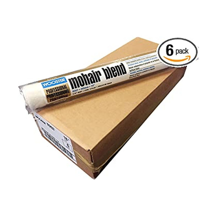 Wooster Genuine 18" Mohair Blend 1/4" Nap Roller Cover 6-Pack, R207-18-6PK