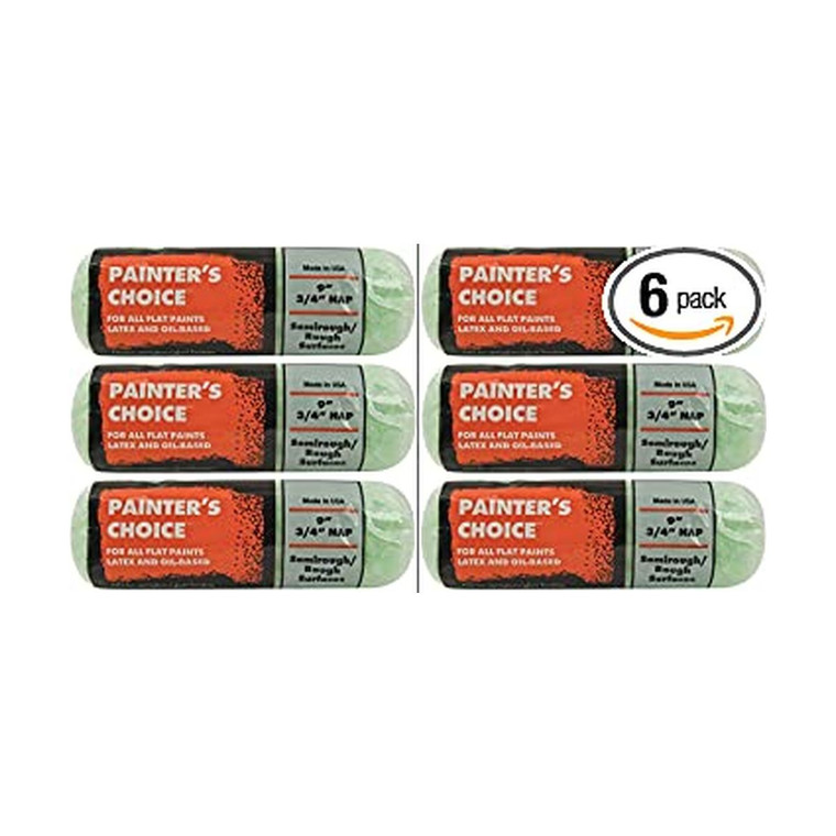 Wooster Genuine 9" Painter's Choice 3/4" Nap 6-Pack Roller Cover - R277-9-6PK