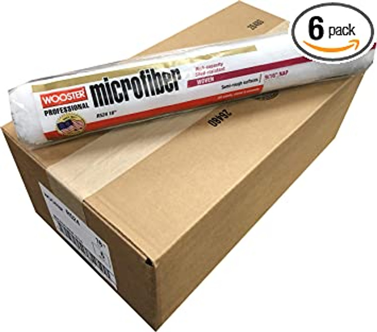 Wooster Genuine 18" Microfiber 9/16" Nap 6-Pack Roller Cover - R524-18-6PK