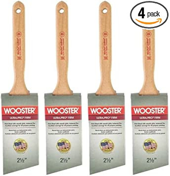 Wooster Genuine 2.5" Ultra/Pro Firm Angle Sash Paintbrush 4-Pack, 4174-2.5-4PK