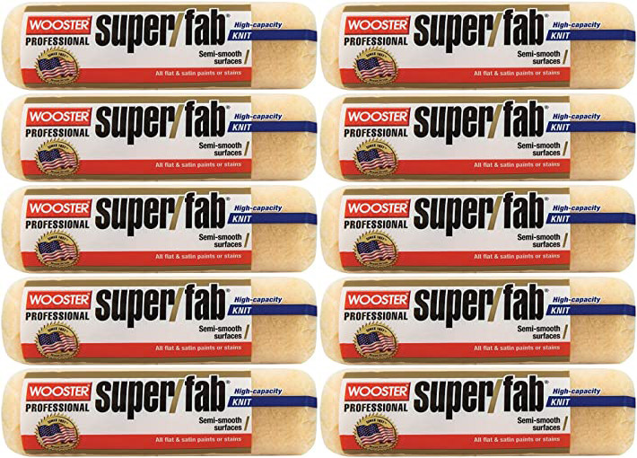 Wooster Genuine 9" Super/Fab 3/4" Nap Roller Cover 10-Pack, R241-9-10PK