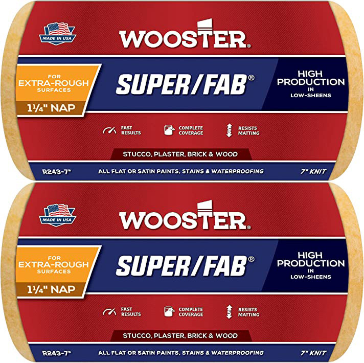 Wooster Genuine 7" Super/Fab 1¼" Nap Roller Cover 2-Pack, R243-7-2PK