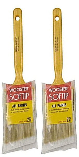 Wooster Genuine 2.5" Softip Angle Sash Paintbrush 2-Pack, Q3208-2.5-2PK