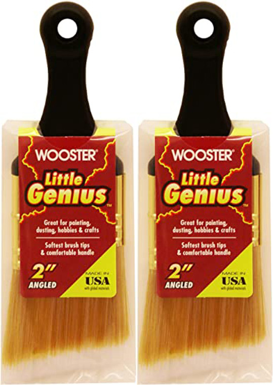 Wooster Genuine 2" Little Genius Short Handle Angle Paintbrush 2-Pack # Q3222-2-2PK