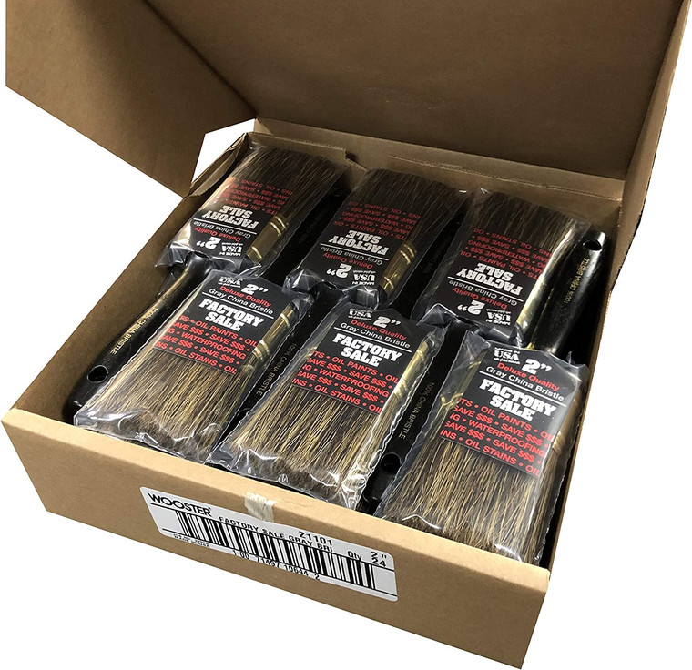 Wooster Genuine 2" Factory Sale Synthetic China Bristle Paintbrush 24-Pack # Z1101-2-24PK