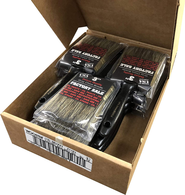 Wooster Genuine 3" Factory Sale Synthetic China Bristle Paintbrush 12-Pack # Z1101-3-12PK