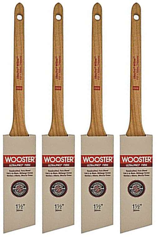 Wooster Genuine 1.5" Ultra/Pro Firm Thin Angle Sash Paintbrush 4-Pack # W4181-1.5-4PK