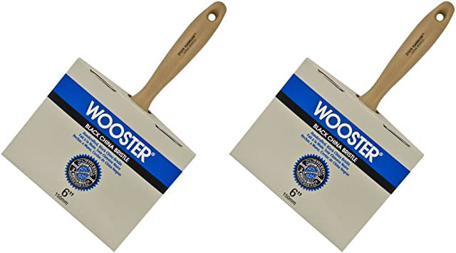 Wooster Genuine 6" Pro Classic Black China Bristle Block Paintbrush 2-Pack # Z1519-6-2PK