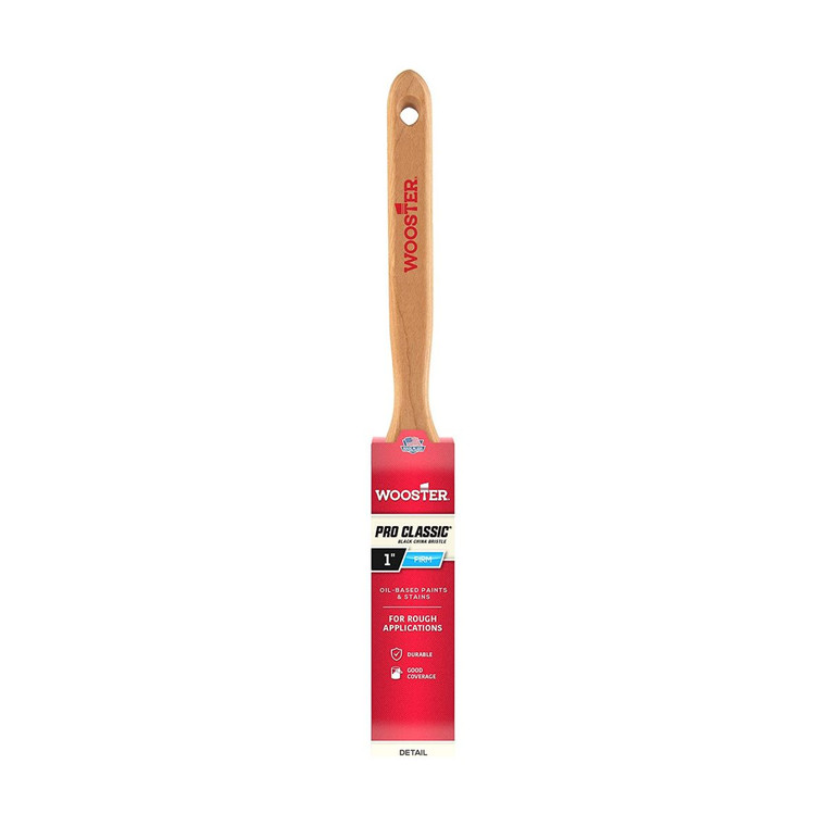 Wooster Genuine 1" Pro Classic Black China Bristle Flat Sash Paintbrush # Z1202-1