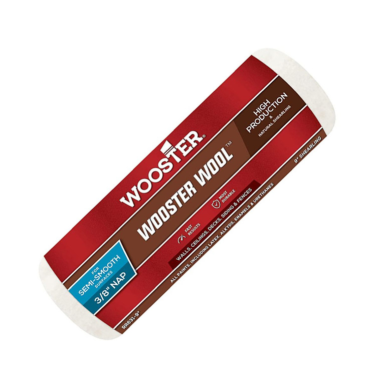 Wooster Genuine 9" Wooster Wool 3/8" Nap Roller Cover - RR631-9