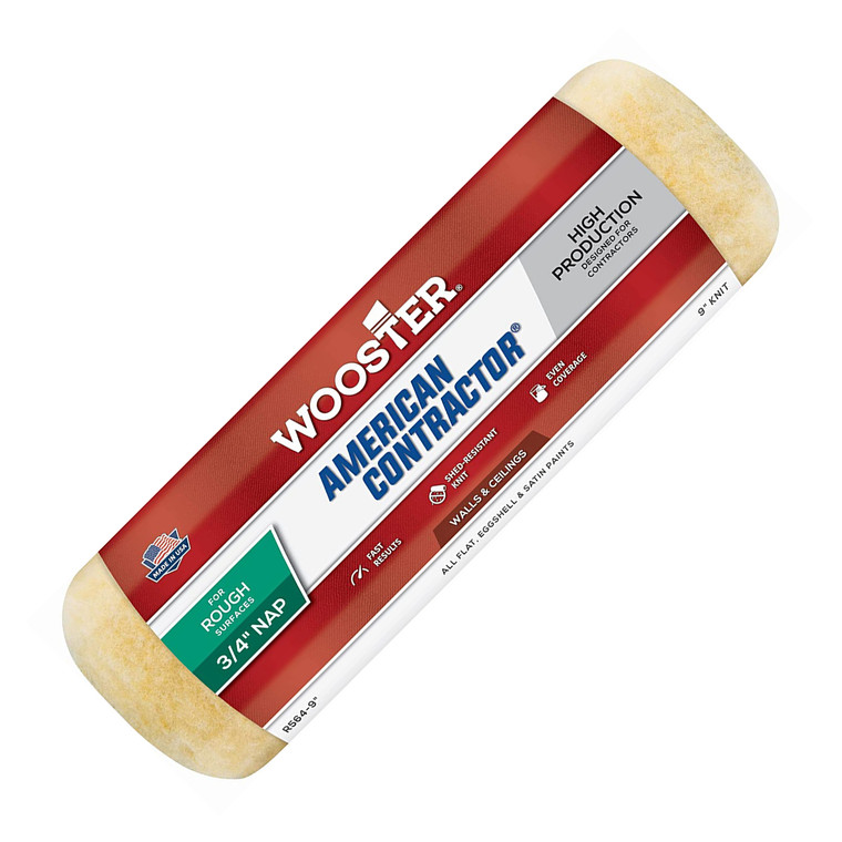 Wooster Genuine 9" American Contractor 3/4" Nap Roller Cover # R364-9