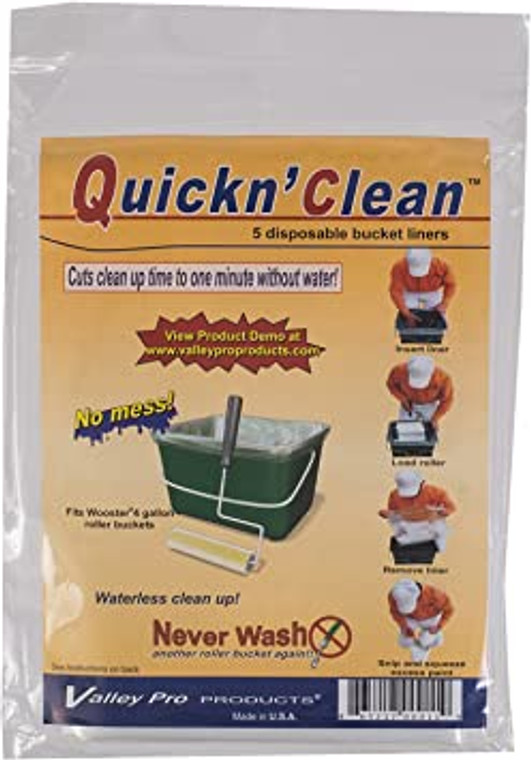 Wooster Genuine Quickn' Clean 4-Gallon Bucket Liner 5-Pack # R471