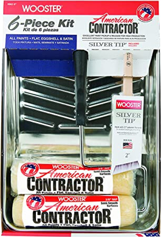 Wooster Genuine American Contractor 3/8" Nap & Silver Tip 6-Piece Kit # R962-9