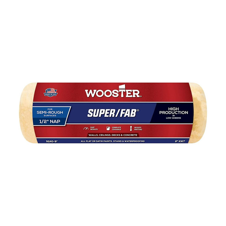 Wooster Genuine 9" Super/Fab 1/2" Nap Roller Cover - R240-9