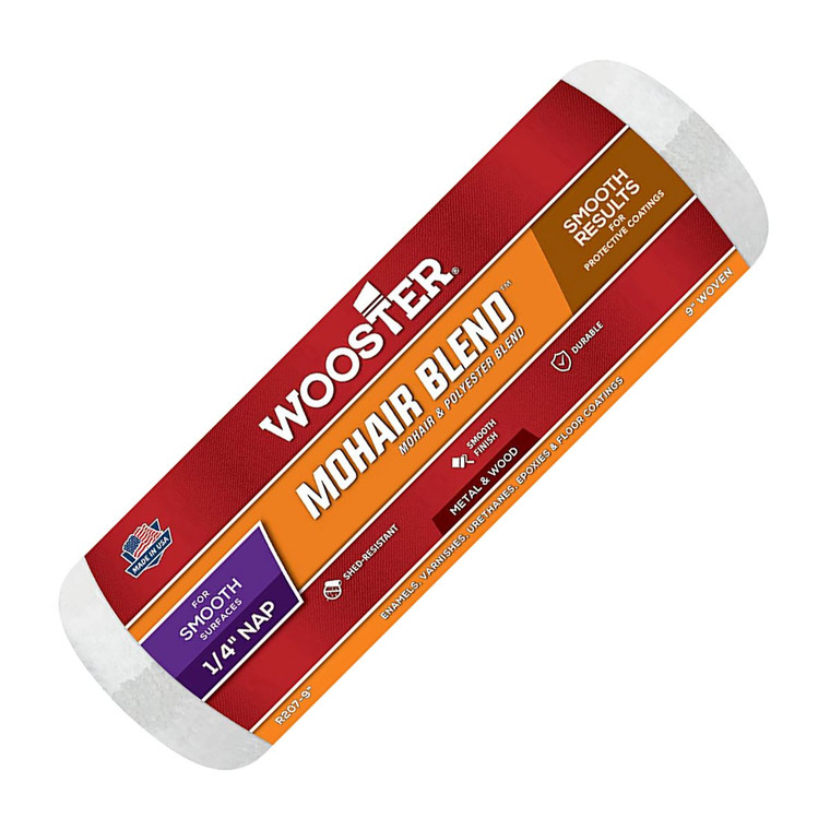 Wooster Genuine 9" Mohair Blend 1/4" Nap Roller Cover - R207-9
