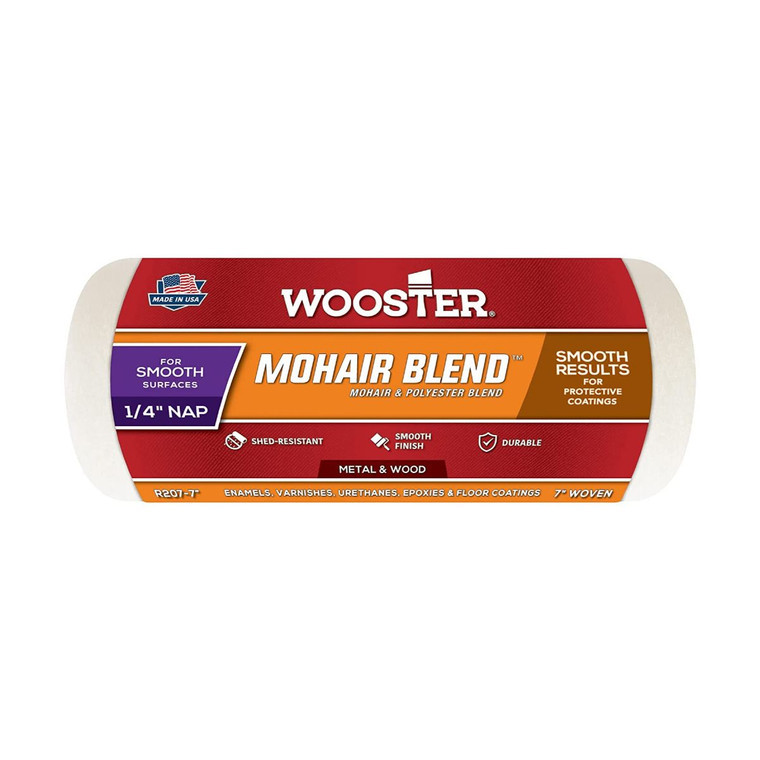 Wooster Genuine 7" Mohair Blend 1/4" Nap Roller Cover - R207-7