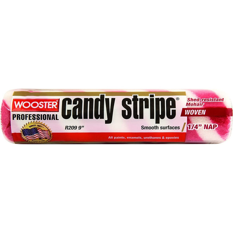 Wooster Genuine 9" Candy Stripe 1/4" Nap Roller Cover - R209-9