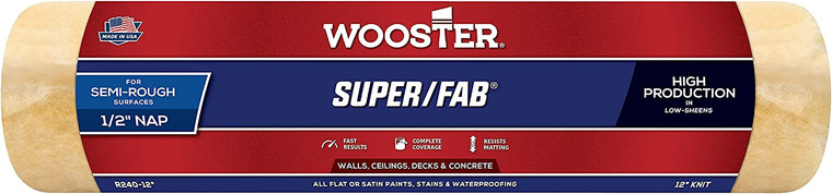 Wooster Genuine 12" Super/Fab 1/2" Nap Roller Cover # R240-12