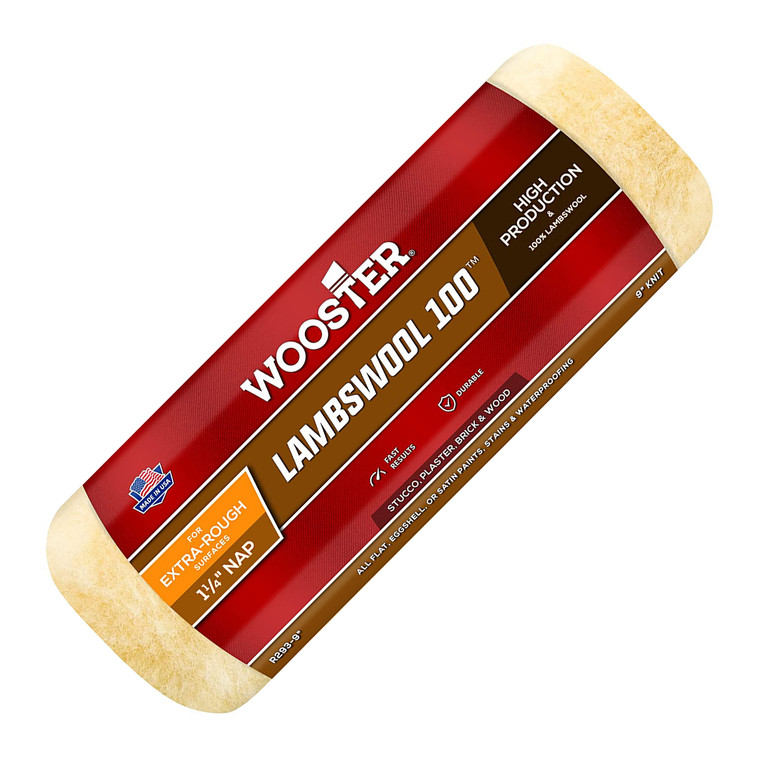 Wooster Genuine 9" Lambswool 100 1¼" Nap Roller Cover # R293-9