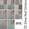 3D Silver Nail Stickers