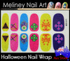 halloween blue nail wrap