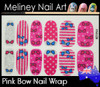 pink bow nail wrap