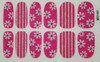 Glitter Nail Wrap - Pink Flower