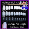 full cover mid length false nail tips
