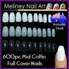 600pc Mid length Coffin full cover nails